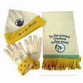 Embroidered Glove/Hat/Scarf, Various Styles and Designs for Different Seasons are Available